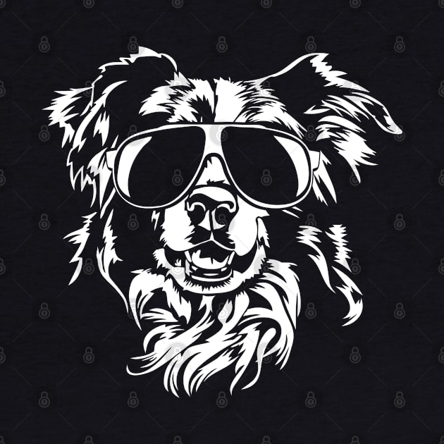 Border Collie with sunglasses cool dog by wilsigns